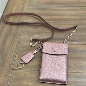 Kate Spade Rose Glitter Phone Crossbody NWOT.